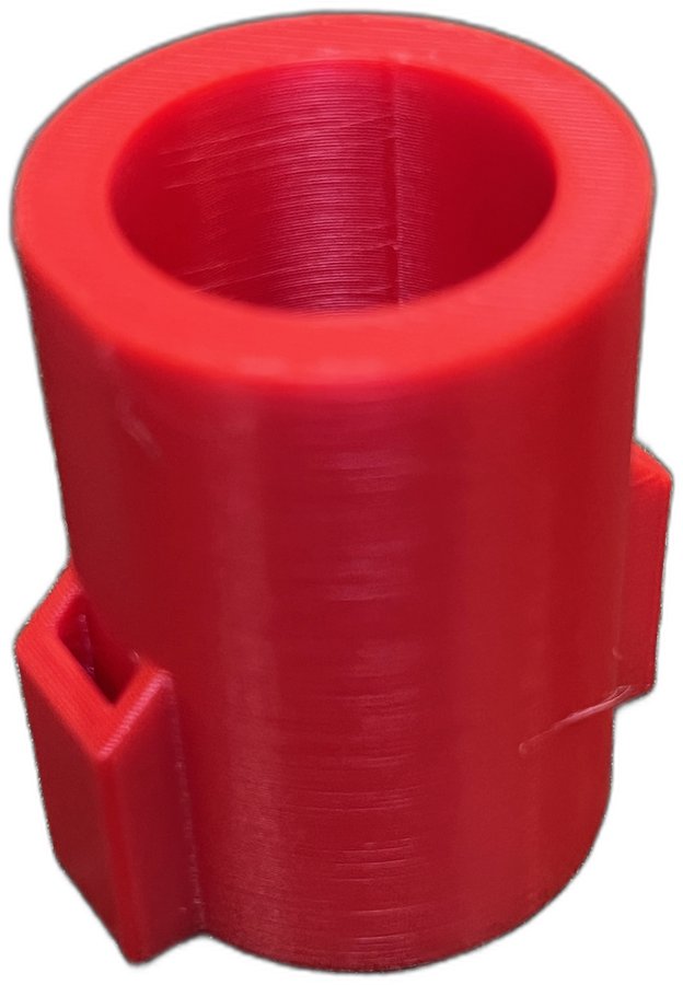 Photo of the finished 3D printed keyed bushing