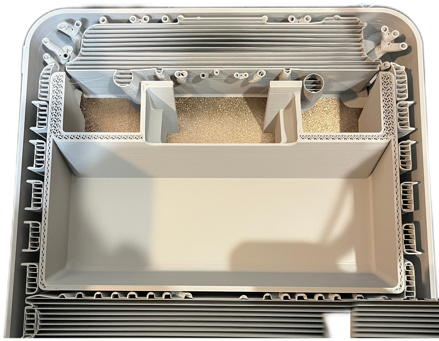 3D printed instrument housing fresh off the printer