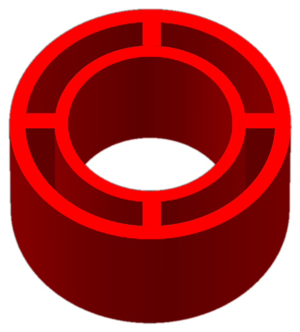 Slotted spacer ring 3D printed part